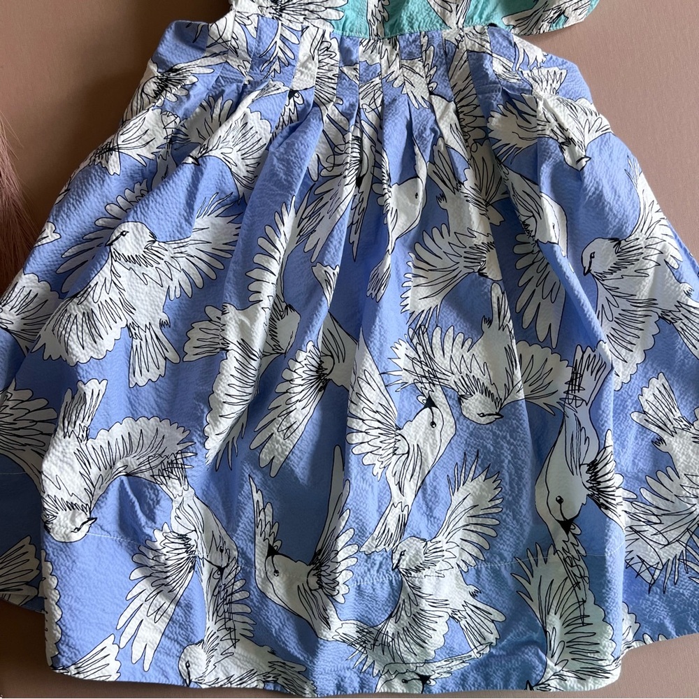 Anthropologie Maeve Tropical Bird Print Cutout Tie Back Mini Dress 2 - Picture 6 of 16